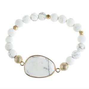 2 for $20 NWT White Natural Stone Stretch Beaded Bracelet